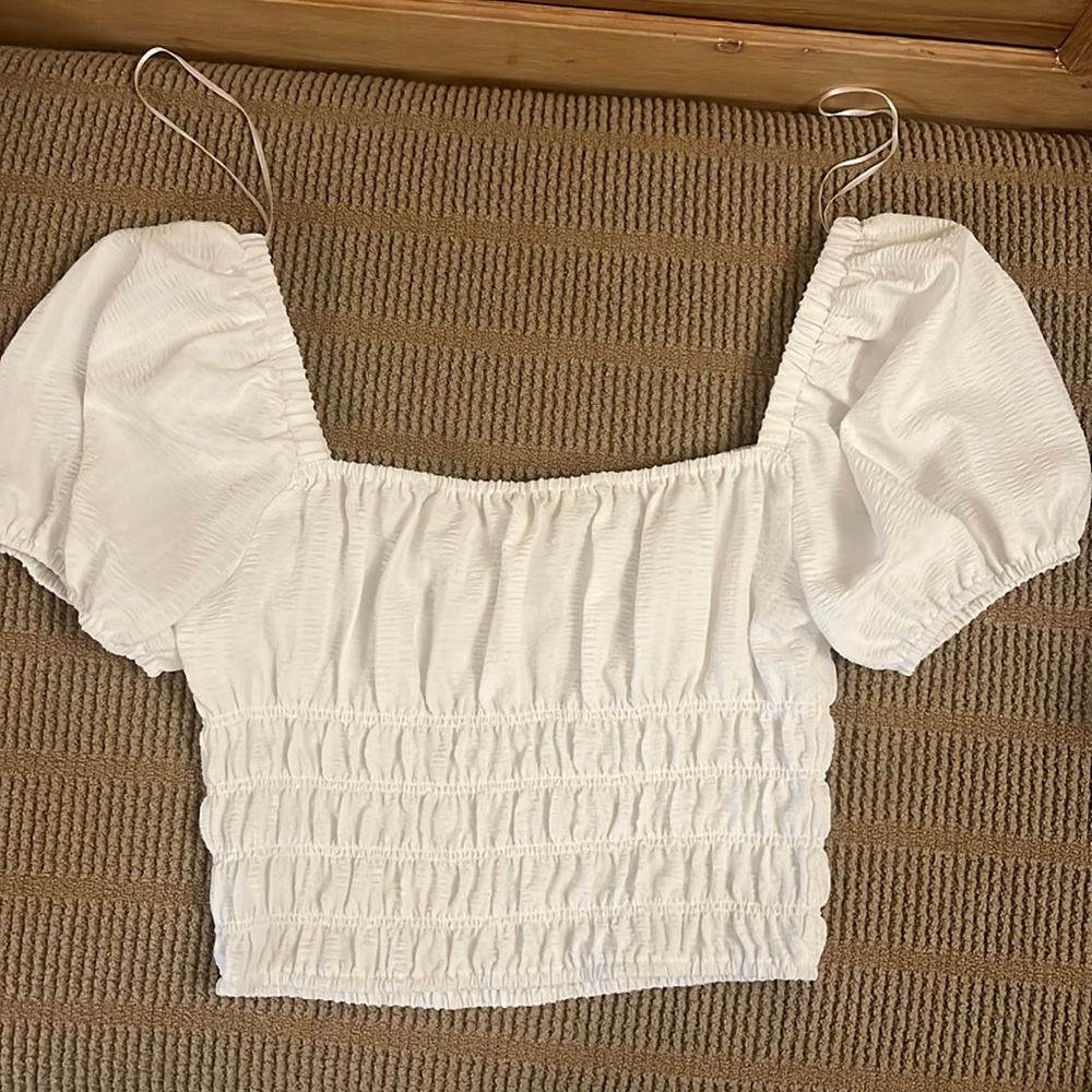 White cropped shirt
